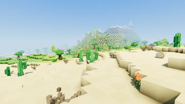 Desert dunes with cacti