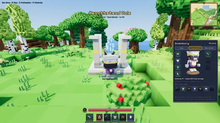 Equipment tab and armour preview