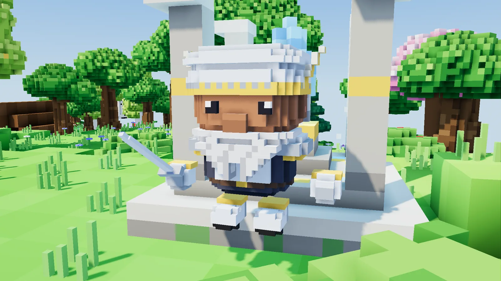 Close-up of an armoured hero in a silver helm and plate