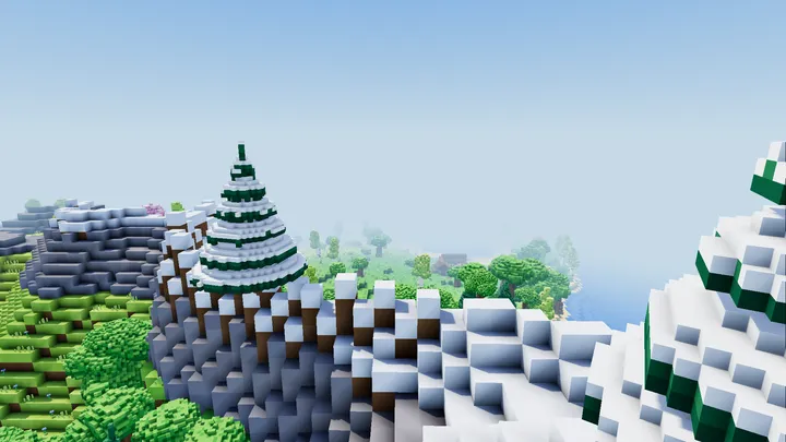 Snowy peaks above the forest